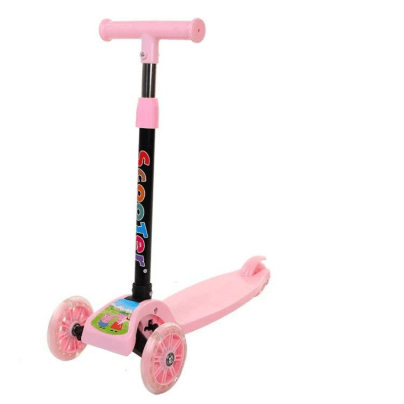 Folding Kids Scooter Tricycle Ride with Flashing Light Wheels