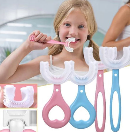 2 Silicone U-Shaped Kids Toothbrushes