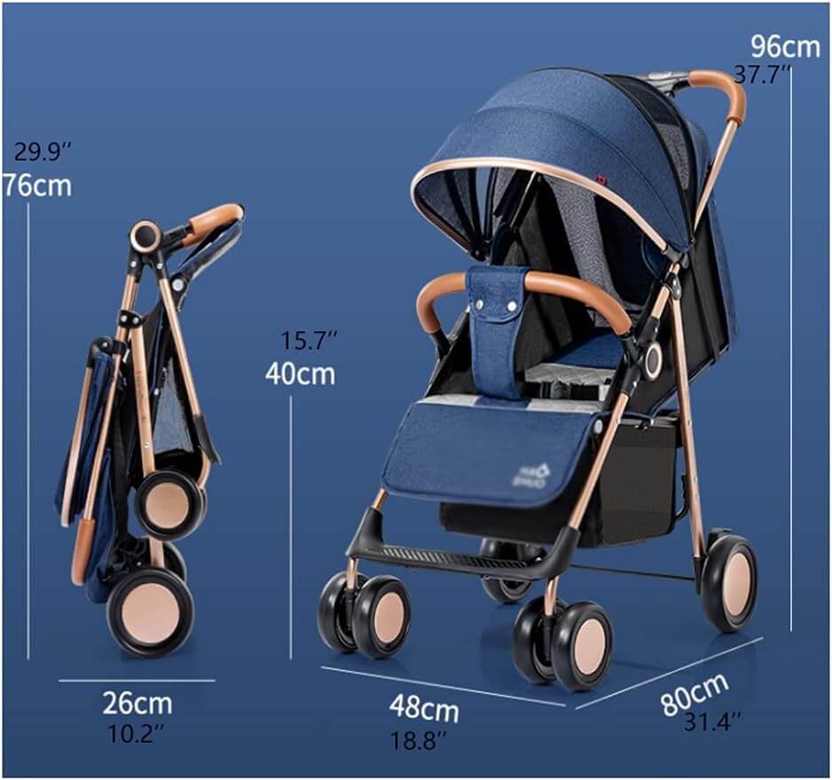 Baby Foldable Stroller with Removable Wheels