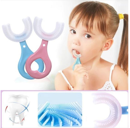 2 Silicone U-Shaped Kids Toothbrushes