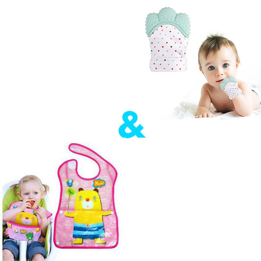 Baby Teething Mitten + Baby Quick Wash Bibs