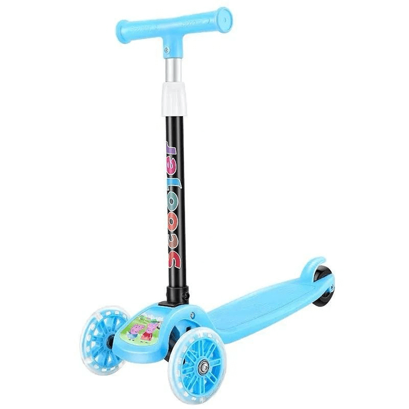 Folding Kids Scooter Tricycle Ride with Flashing Light Wheels