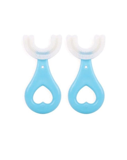 2 Silicone U-Shaped Kids Toothbrushes