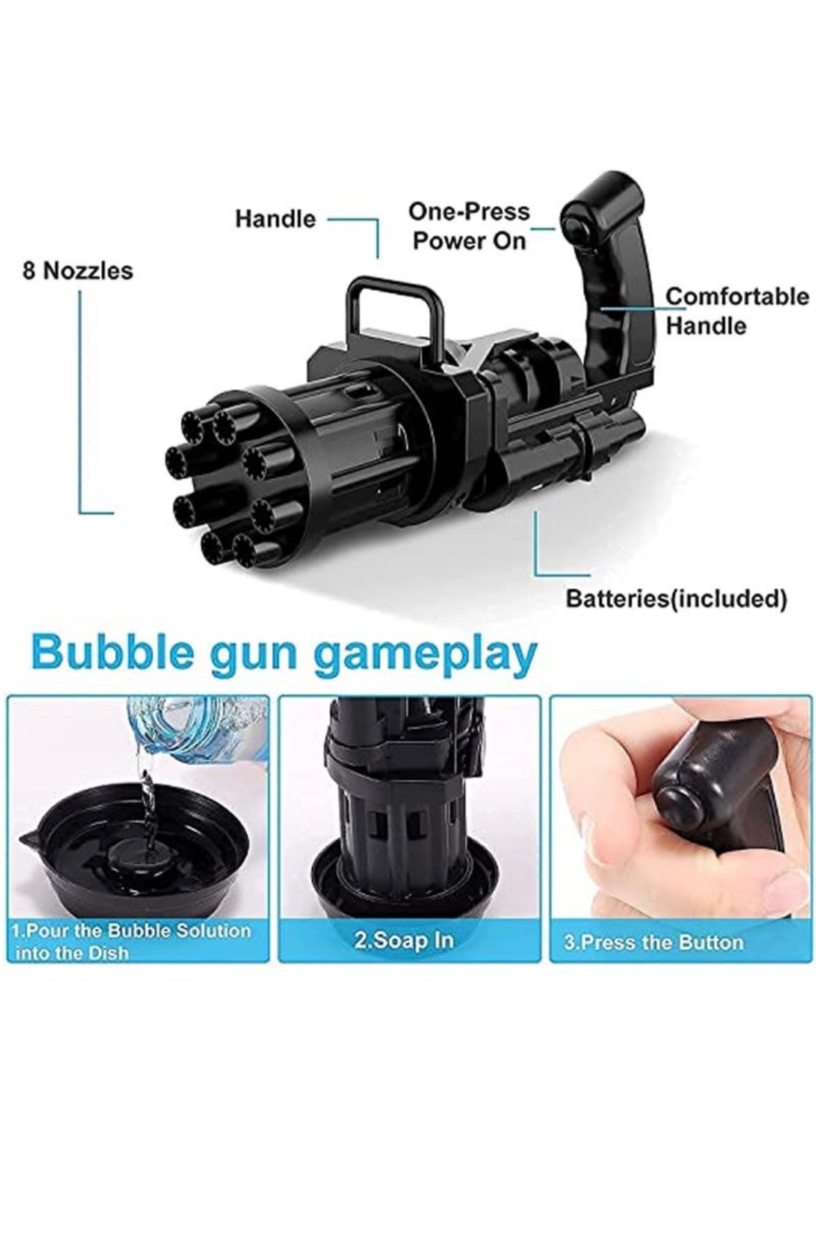 Kids Electric Bubbles Gun
